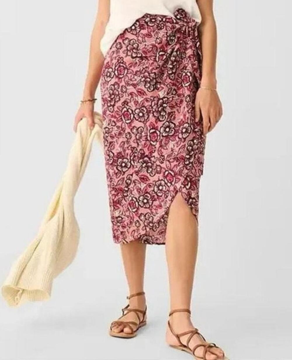FAHERTY Pacifica Linen Wrap Skirt Sz Medium